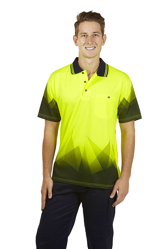 Hi Vis Sublimation Polo Triangular design
